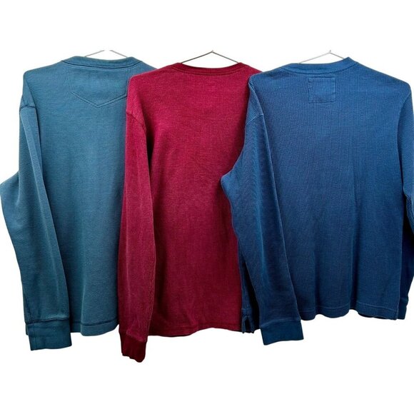Bundle Of 3 Mens Thermal Henley Long Sleeve Shirts M Eddie Bauer Old Navy St. Jo - Picture 5 of 6